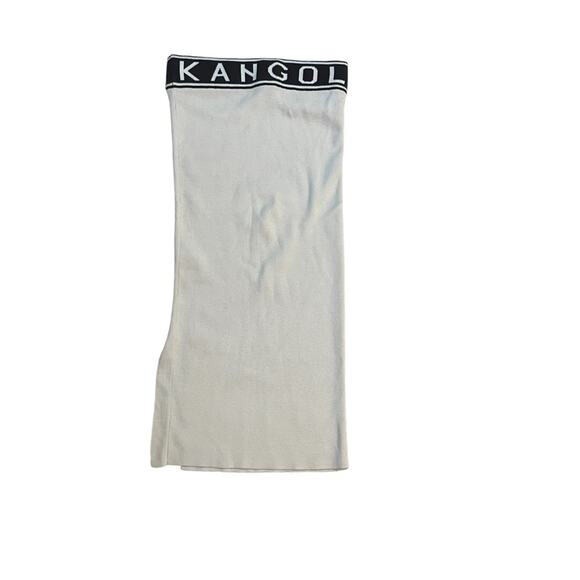 Kangol Skirt Womens Size 6 Knit Midi Black White Logo Slimming Minimalist Look - Picture 3 of 6